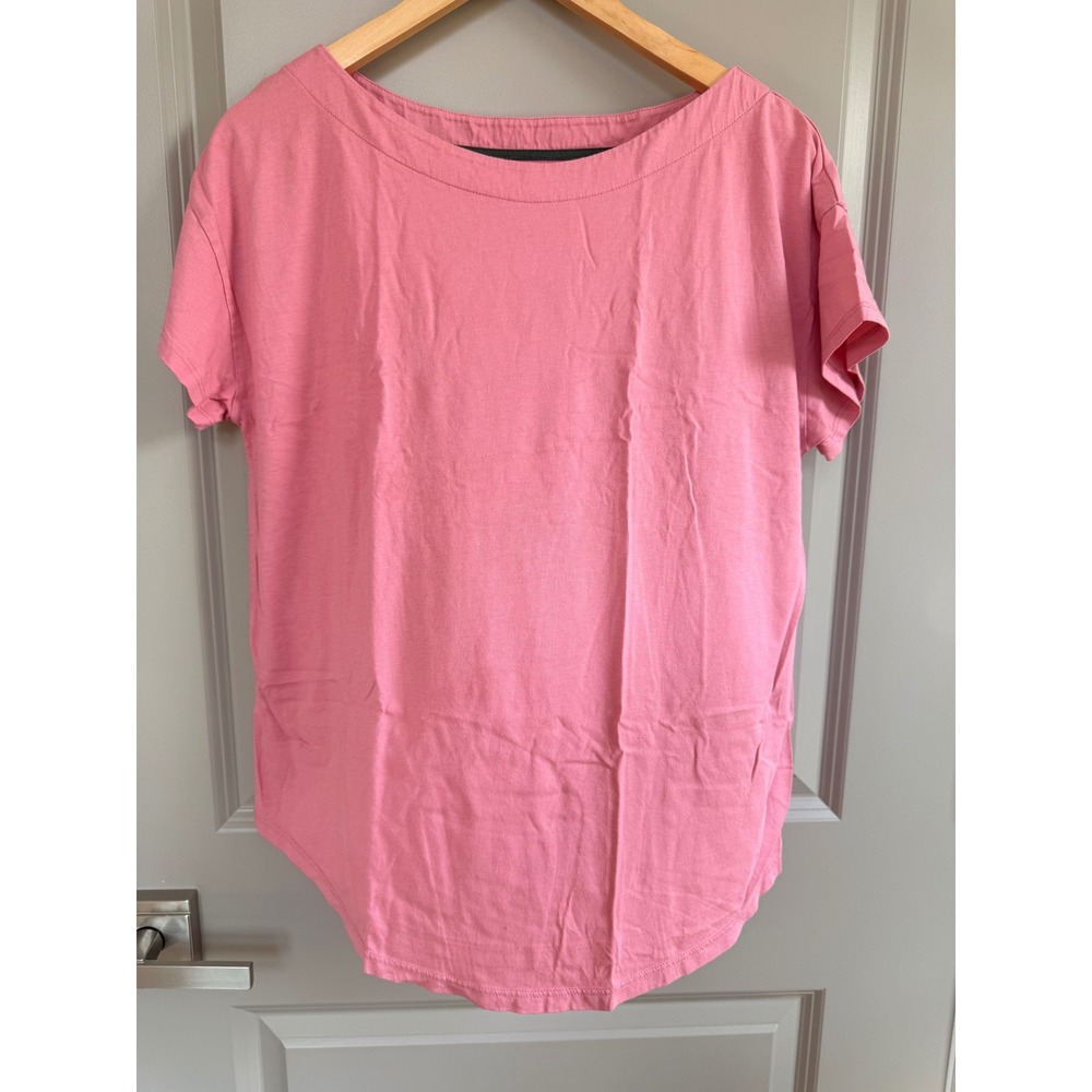 Boden Pink Supersoft Boat Neck Short Sleeve Relaxed Tee US 12 UK 16